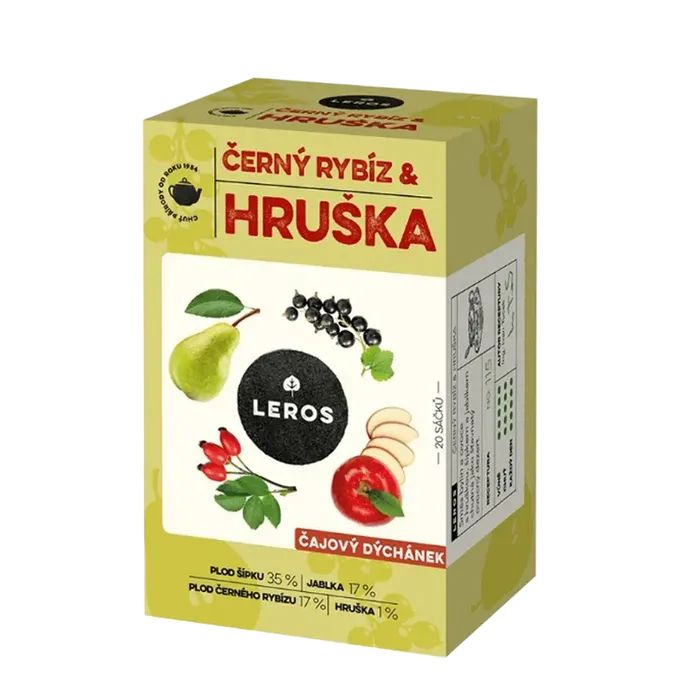 LEROS Čajový dýchánek černý rybíz & hruška 20x2,5 g